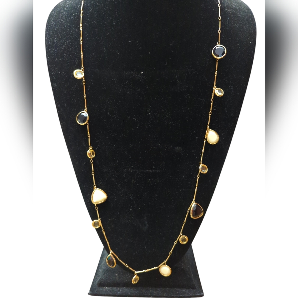 NWOT (#328) kaye Spade Elegant Gold, Cream, and Black Necklace